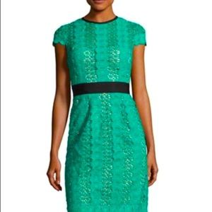 Catherine Deane Short-Sleeve Lace Sheath Dress, Size 2